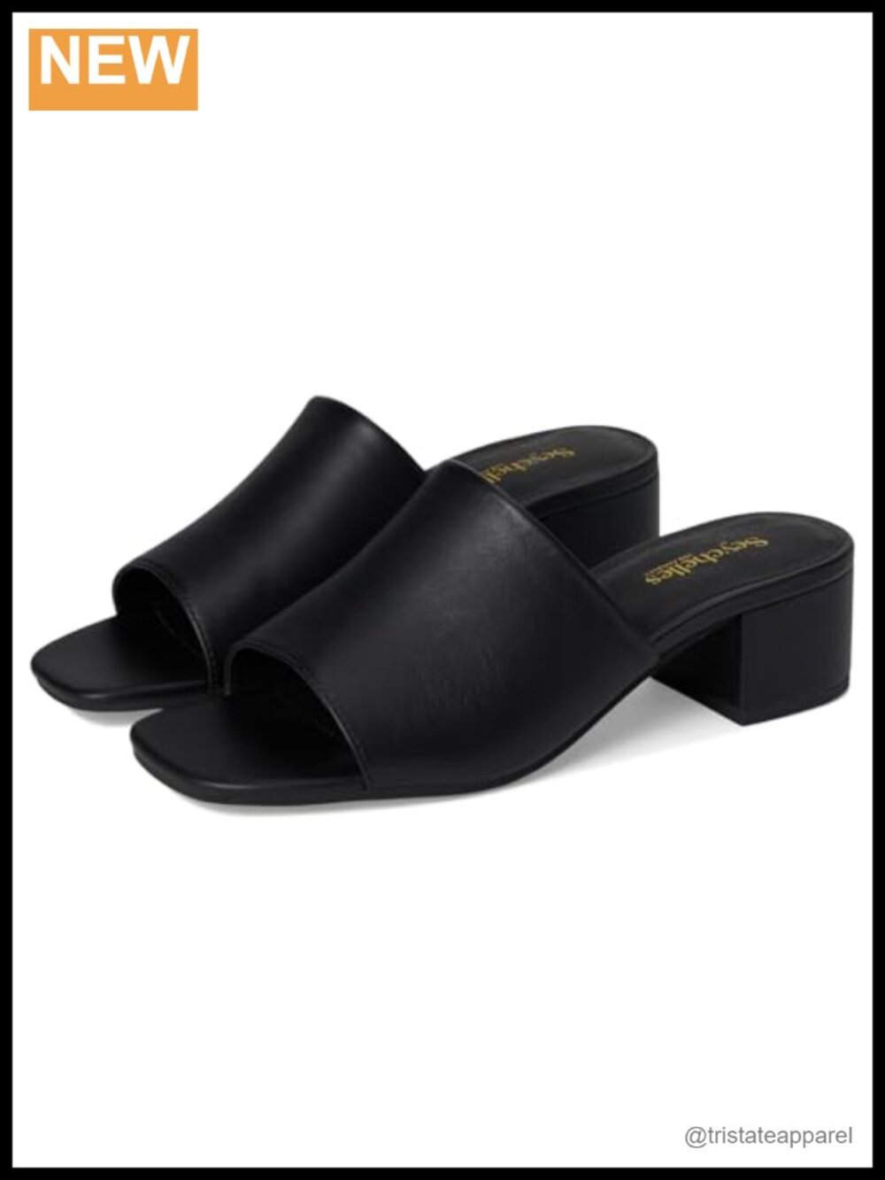 Seychelles Pepper Leather Slide Sandals Block Heel Square Toe Slip On
